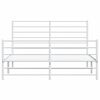 vidaXL Metal Bed Frame without Mattress with Footboard White 135x190cm