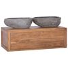 vidaXL Wall-mounted Bathroom Cabinet 90x45x30 cm Solid Teak Wood