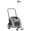vidaXL Pet Bike Trailer Grey Oxford Fabric and Iron