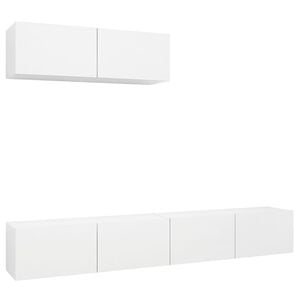 vidaXL TV Cabinets 3 pcs White Engineered Wood