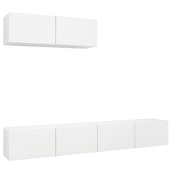 vidaXL TV Cabinets 3 pcs White Engineered Wood