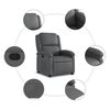 vidaXL Recliner Chair Grey Faux Leather