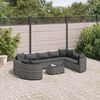 vidaXL 10 Piece Garden Sofa Set with Cushions Grey Poly Rattan