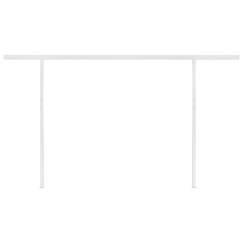vidaXL Manual Retractable Awning with Posts 4x3 m Blue and White
