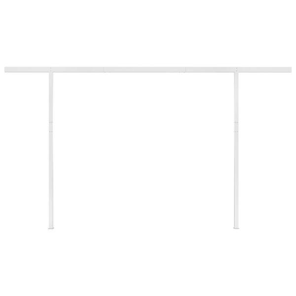 vidaXL Manual Retractable Awning with Posts 4x3 m Blue and White