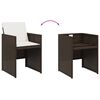 vidaXL 11 Piece Garden Dining Set with Cushions Brown Poly Rattan