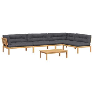 vidaXL 5 Piece Garden Pallet Sofa Set with Cushions Solid Wood Acacia