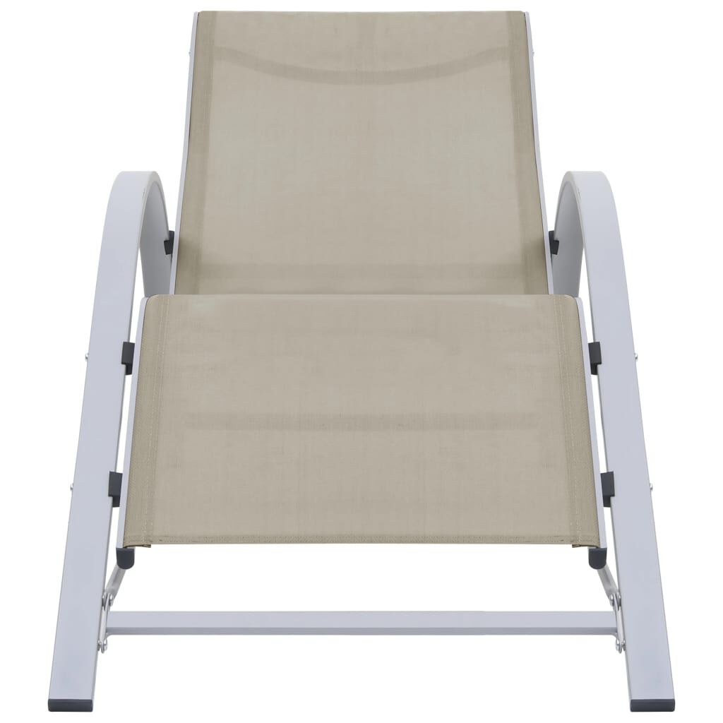 vidaXL Sun Loungers 2 pcs with Table Aluminium Cream