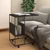 vidaXL Side Table with Wheels Black 55x36x63.5 cm Engineered Wood