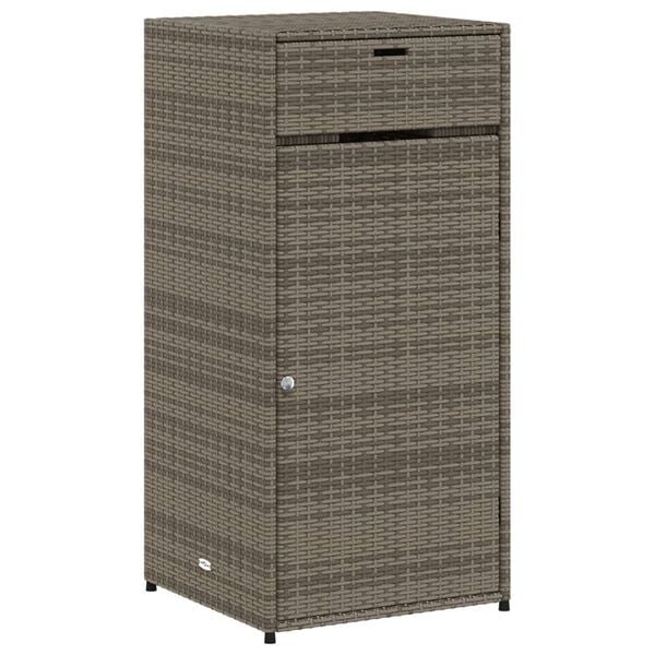vidaXL Garden Storage Cabinet Grey 55x55x111 cm Poly Rattan