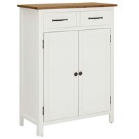 vidaXL Shoe Cabinet 76x37x105 cm Solid Oak Wood