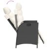 vidaXL Reclining Garden Chair with Footrest Black Poly Rattan