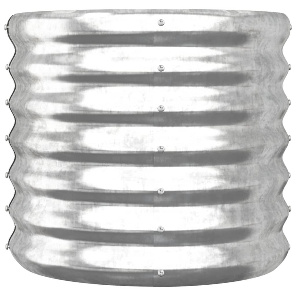 vidaXL Garden Planter Powder-coated Steel 40x40x36 cm Silver