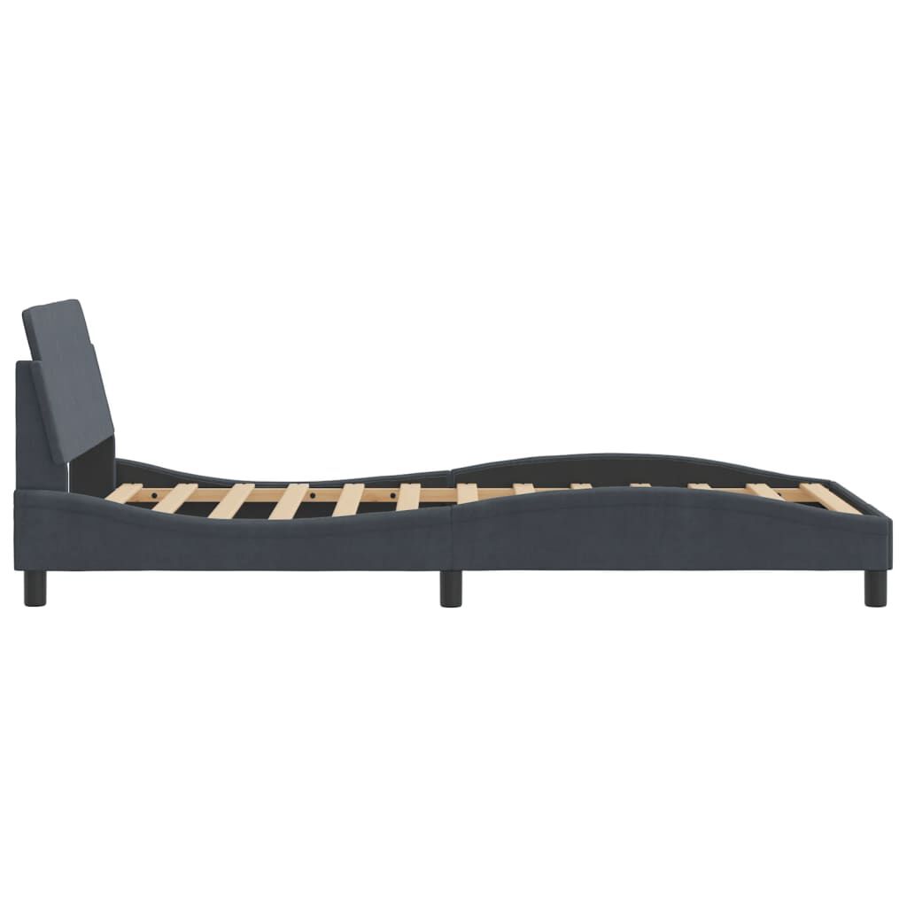 vidaXL Bed Frame without Mattress Dark Grey 100x190 cm Velvet