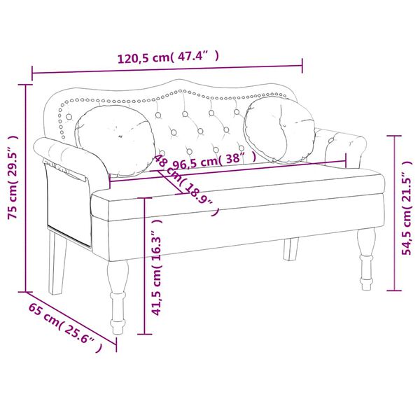 vidaXL Bench with Cushions Dark Green 120.5x65x75 cm Velvet
