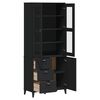 vidaXL Highboard VIKEN Black 80x40x190 cm Solid Wood Pine
