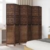 vidaXL Room Divider 6 Panels Dark Brown Solid Wood Paulownia