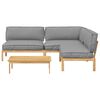 vidaXL Sofa Set with Cushion Plain Manual 4 pcs Grey Solid Acacia Wood