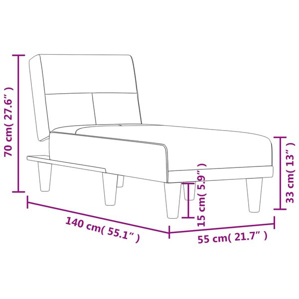 vidaXL Chaise Longue Dark Grey Fabric