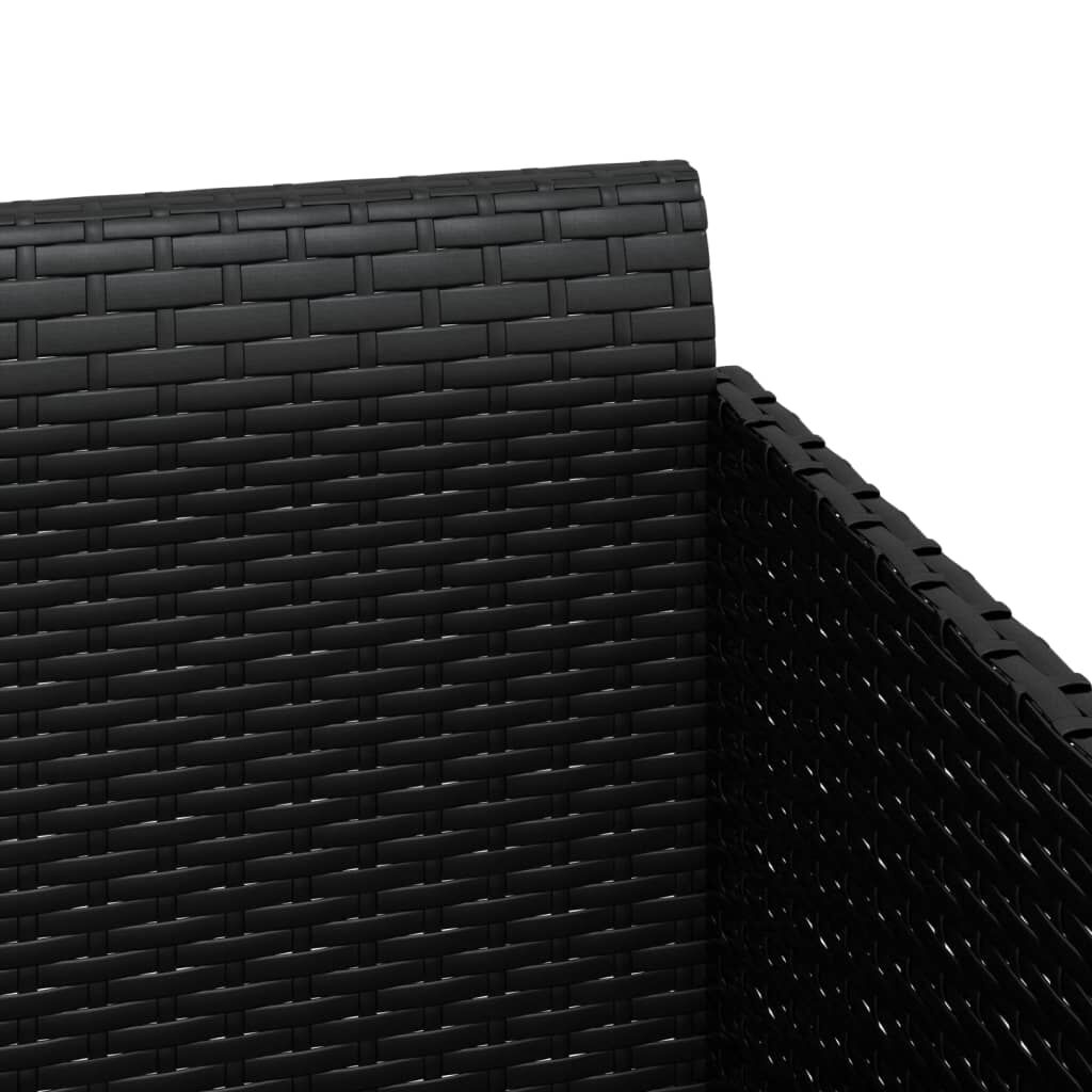 vidaXL Sunbed with Cushions Black 182x118x63 cm Poly Rattan
