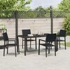 vidaXL Garden Dining Set 5 pcs Black Powder-Coated Steel
