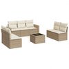 vidaXL 8 Piece Garden Sofa Set with Cushions Beige Poly Rattan
