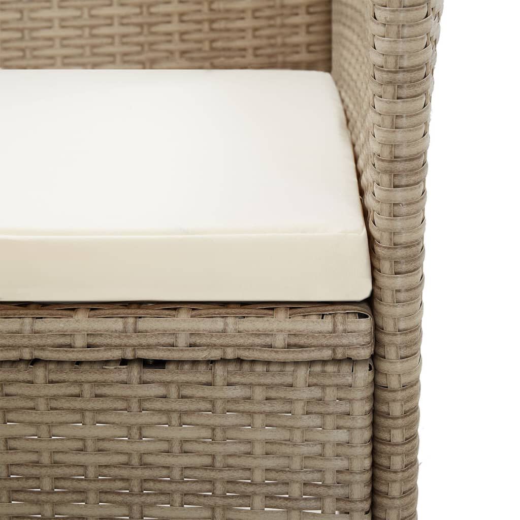 vidaXL 7 Piece Garden Dining Set Beige