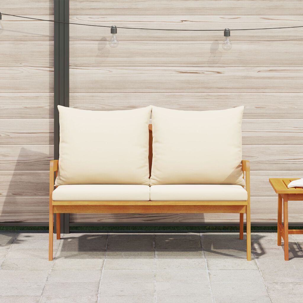 vidaXL Garden Bench with Cushions 115x65x71 cm Solid Acacia Wood