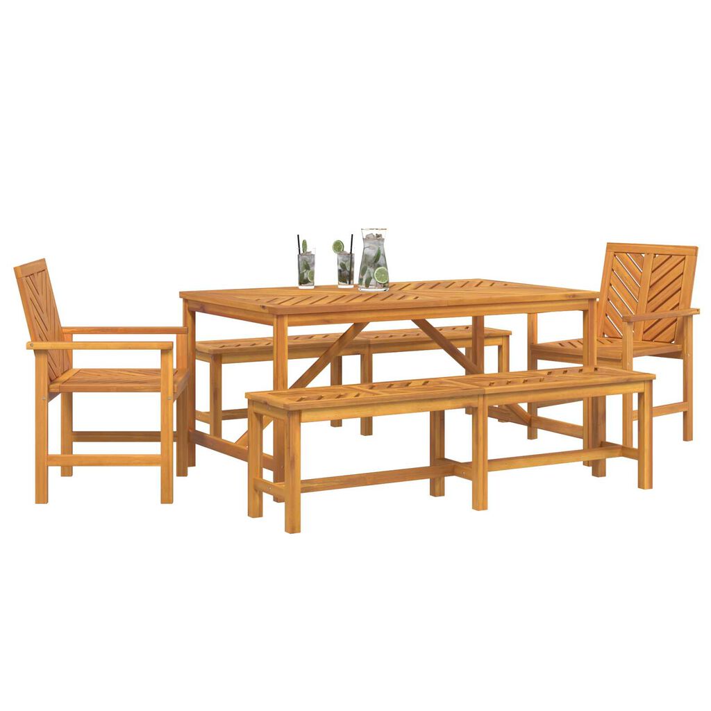 vidaXL 5 Piece Garden Dining Set Solid Wood Acacia