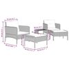 vidaXL 5 Piece Garden Lounge Set with Cushions Brown Poly Rattan