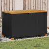 vidaXL Garden Storage Box Black 110x55x63 cm Poly Rattan Acacia Wood