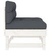 vidaXL Middle Sofas with Cushions 2 pcs White Solid Wood Pine