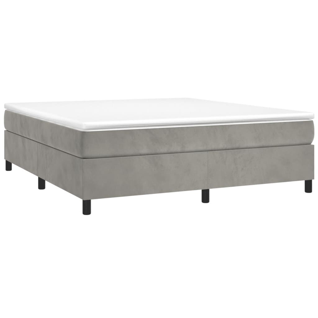 vidaXL Bed Frame without Mattress Light Grey King Velvet (US Only)