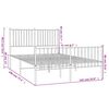 vidaXL Metal Bed Frame without Mattress with Footboard White 135x190cm