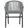 vidaXL 3 Piece Bistro Set with Cushions PE Rattan Grey