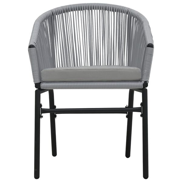 vidaXL 3 Piece Bistro Set with Cushions PE Rattan Grey