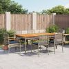 vidaXL 7 Piece Garden Dining Set with Cushions Grey Poly Rattan