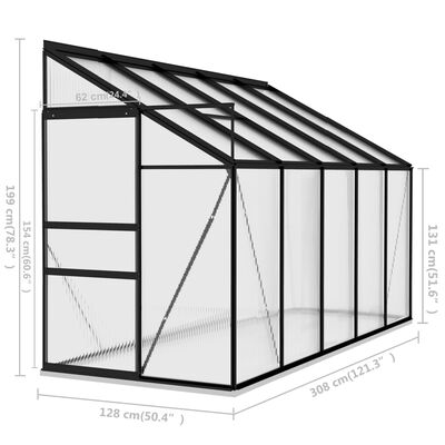 vidaXL Greenhouse Anthracite Aluminium 6.5 m³