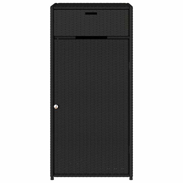 vidaXL Garden Storage Cabinet Black 55x55x111 cm Poly Rattan