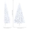 vidaXL Artificial Half Pre-lit Christmas Tree with Ball Set White 180 cm