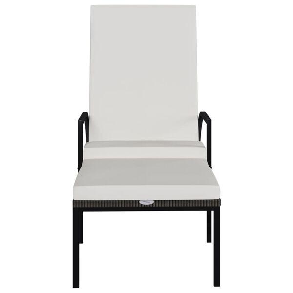 vidaXL Sun Lounger with Footrest PE Rattan Brown