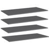 vidaXL Bookshelf Boards 4 pcs High Gloss Grey 80x20x1,5 cm Engineered Wood