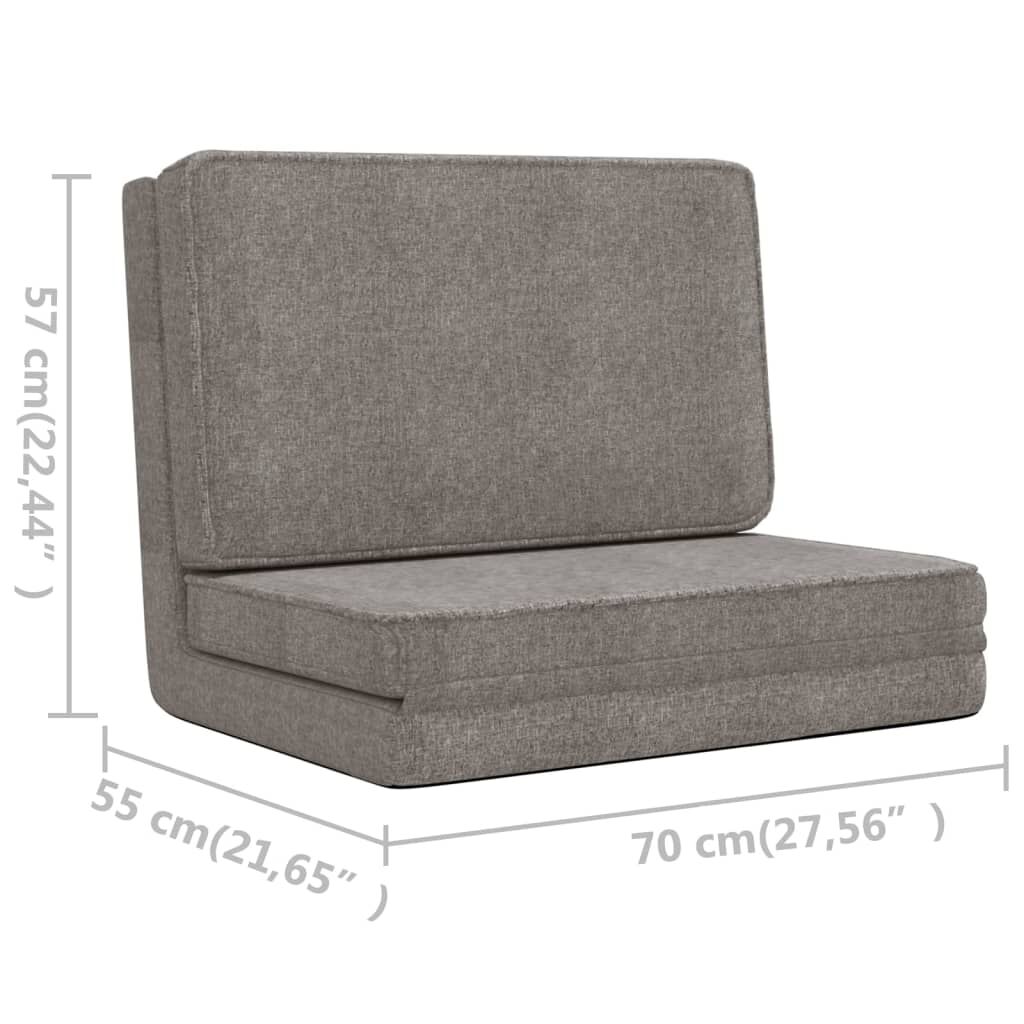 vidaXL Folding Floor Chair Light Grey Fabric