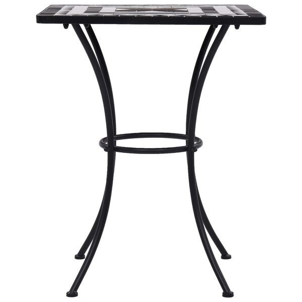 vidaXL Mosaic Bistro Table Black and White 60 cm Ceramic