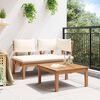 vidaXL Garden Bench 2 pcs Cream and Brown Solid Teak wood