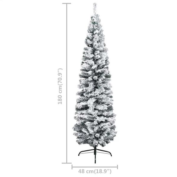 vidaXL Slim Artificial Pre-lit Christmas Tree with Ball Set Green 180 cm