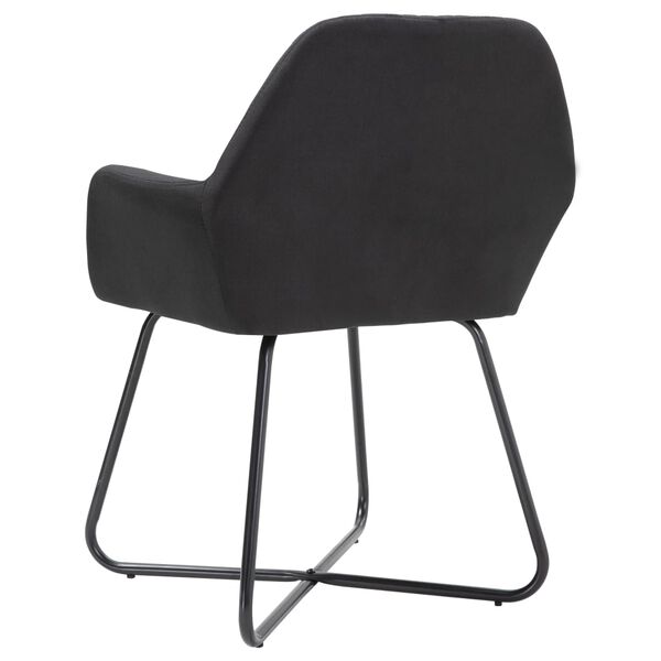 vidaXL Dining Chairs 4 pcs Black Fabric