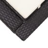 vidaXL 2-Person Sunbed with Cushion Black Poly Rattan