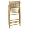 vidaXL 2 Piece Folding Bistro Chairs with Dark Grey Cushions Bamboo