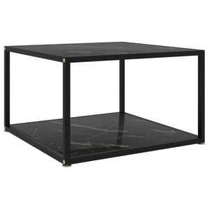 vidaXL Coffee Table Black 60x60x35 cm Tempered Glass